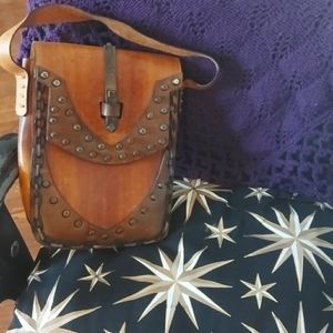 Vintage Horse studded leather bag